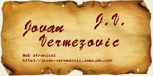 Jovan Vermezović vizit kartica